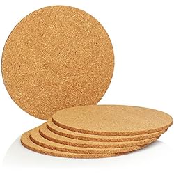 Sartenes Hogar com-four® 6 salvamanteles Redondos de Corcho, Ø 19 x 0,5 cm, salvamanteles Redondos para ollas, sartenes, Cocina y hogar, Resistente al Calor