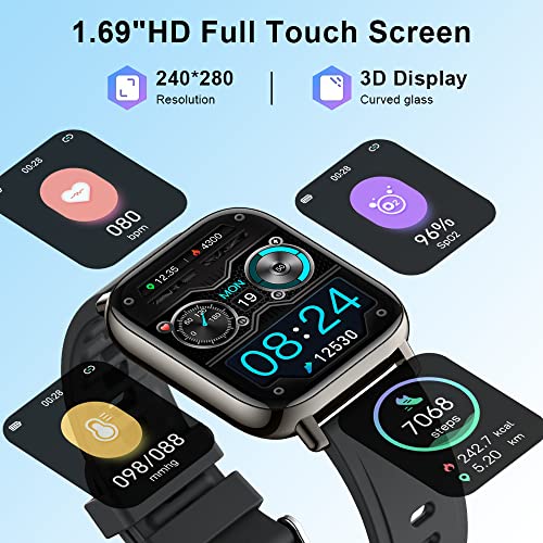 Smartwatch-169-Reloj-Inteligente-Hombre-Mujer-Impermeable-IP68-Reloj-Deportivo-con-Pulsometro-Monitor-de-Sueno-Monitores-de-Actividad-Cronometro-Podometro-Pulsera-de-Actividad-Inteligente