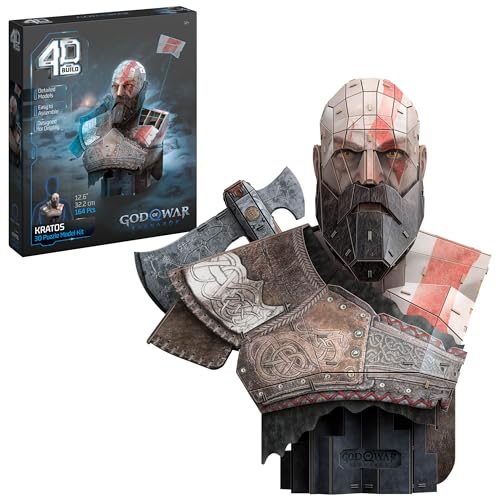4D Build God of War Kratos 3D Model Kit PlayStation Game Desk Dcor Adult Puzzles Building Toys 3D Puzzles for Adults & Teens 150 Pieces for Ages 12 & Up