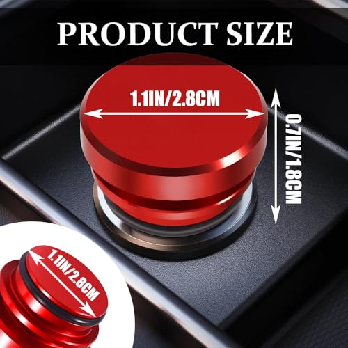 Image of Car Cigarette Lighter Plug Cover, Car Cigarette Lighter Dust Covers, Aluminum Alloy Cigarette Lighter Socket Cover Cap, Waterproof Plug Decoration Cover for Most Cars SUVs Trucks