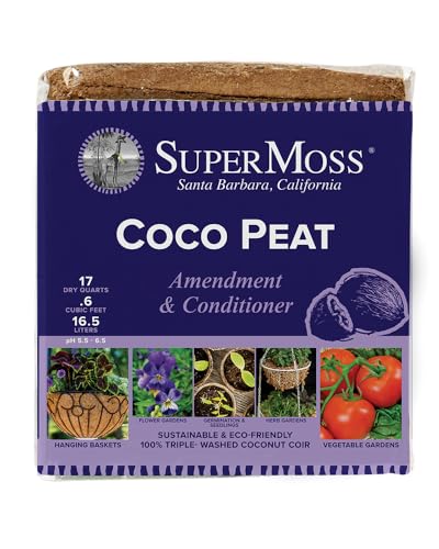 Super Moss (23277) Coco Peat Soil, Mini Bale (0.6 ft3)
