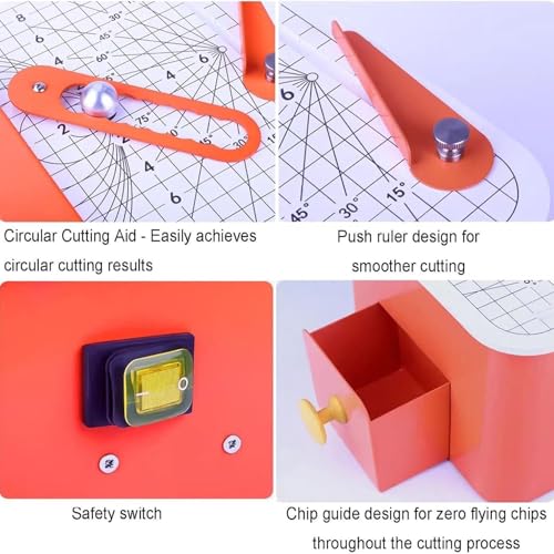 Cortadora eléctrica de cartón, Motor de 45 W, Ajuste de Grosor de 0 a 4 mm, para proyectos de Bricolaje y Manualidades, Herramienta de Corte Segura.