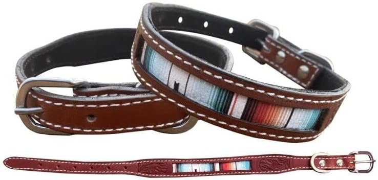 Showman Southwest Serape Print Leather Dog Collar
