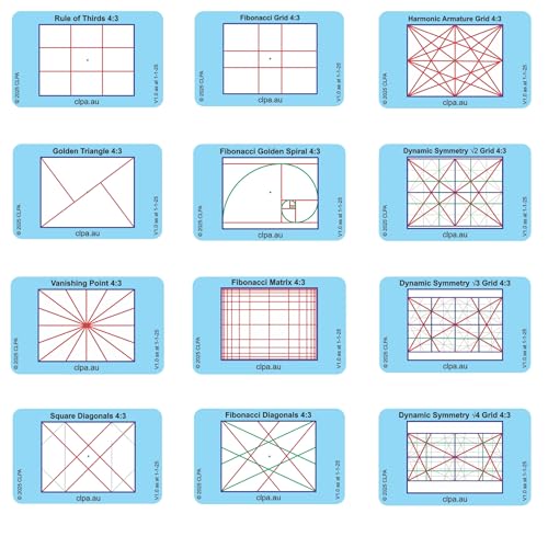 CLPA Video 4:3 Photographic Viewfinder Set: All viewfinders in 4:3 Aspect Ratio only for Art, Photography, & Video