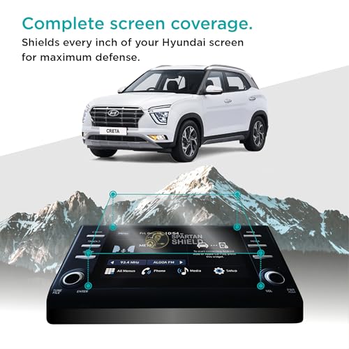 Image of Spartan Shield Screen Guard For HYUNDAI CRETA [2020-2023] || 8 Inch Infotainment Protector || EX, S & S+ Knight Edition || Scratch Resistant || Creta Facelift Car Display Accessories [Not Tempered Glass] (Creta [2020-2023])