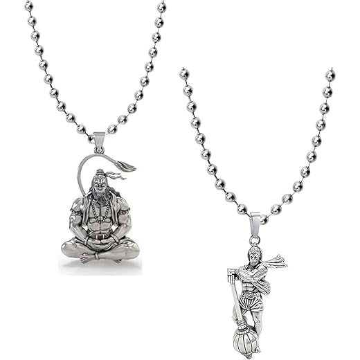 Rhodium Plated Lord Hanuman Pendants Combo