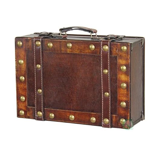 Vintiquewise(TM) Antique Suitcase Style Treasure Chest, Small