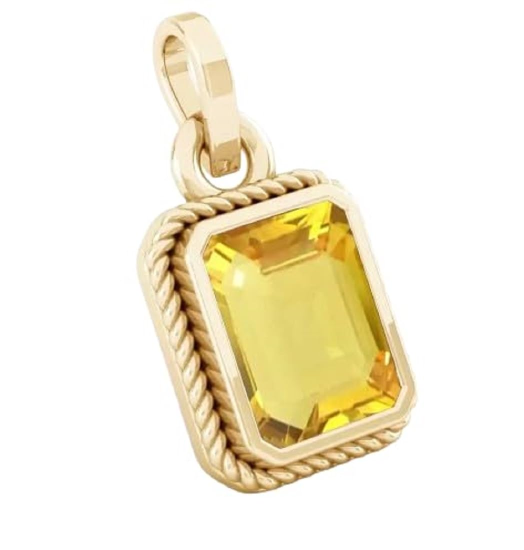 anuj sales 12.00 Ratti 11.00 Carat Unheated Untreatet A+ Quality Natural Yellow Sapphire Pukhraj Gemstone Gold Plated Pendant Locket for Women's and Men's (Lab Certified)-picture-32