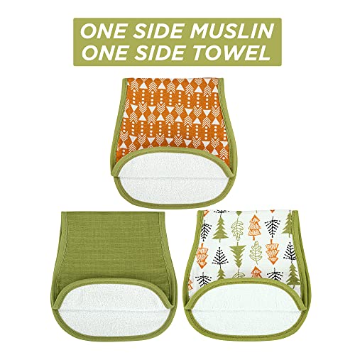 DREAMS & DIMPLES Baby Muslin Burp Cloths 3 Pack 100% Cotton Soft & Absorbent Muslin Burp Rags 20.75 x 9 Inch Burping Cloths for Babies (Into The Jungle)2