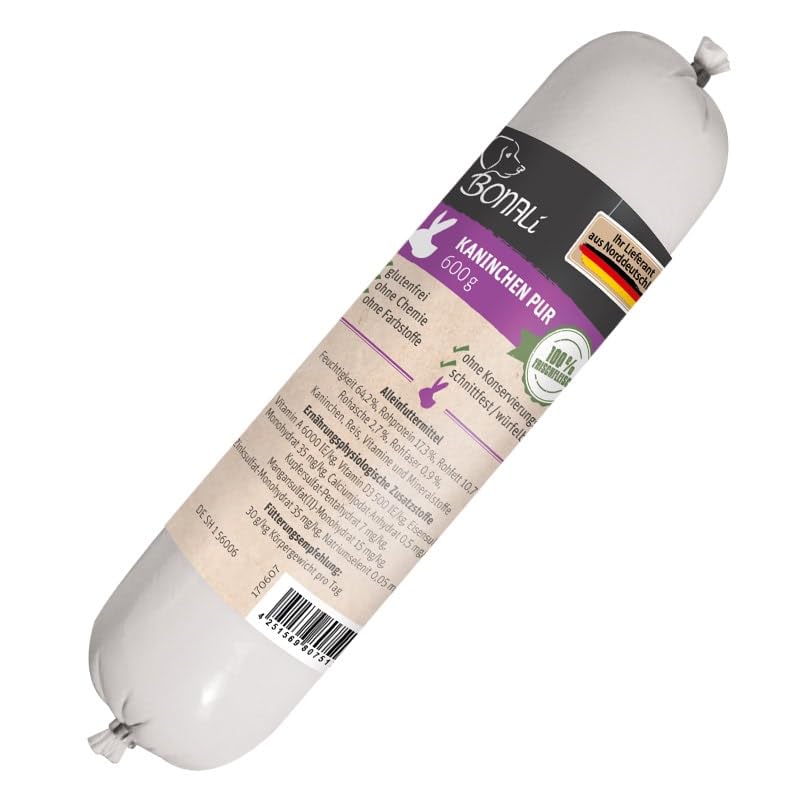 Hundewurst Kaninchen schnittfest 600g 12 Sück Sparpack