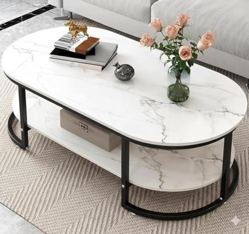 Image of Coffee Table Centre Table (Black White, DBL)
