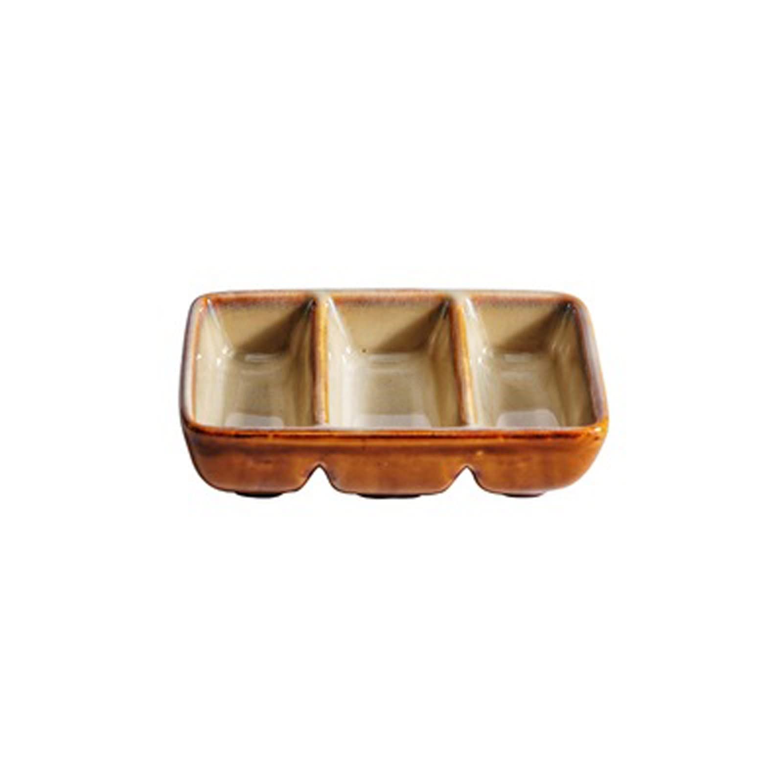 Dip-Schalen-Set, Keramik-Dip-Schüssel, Mehrzweck-DREI-Gitter-Untertasse, Restaurant, Sushi, Grill