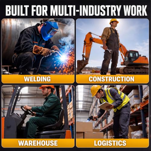 Image of GLANOUDUN Welding Work Boots for Men Slip on Steel Toe Shoes for Men Indestructible Steel Toe Boots Welder Men's Working Shoes Fireproof Safety Footwear for Construction Men's Work & Safety Footwear
