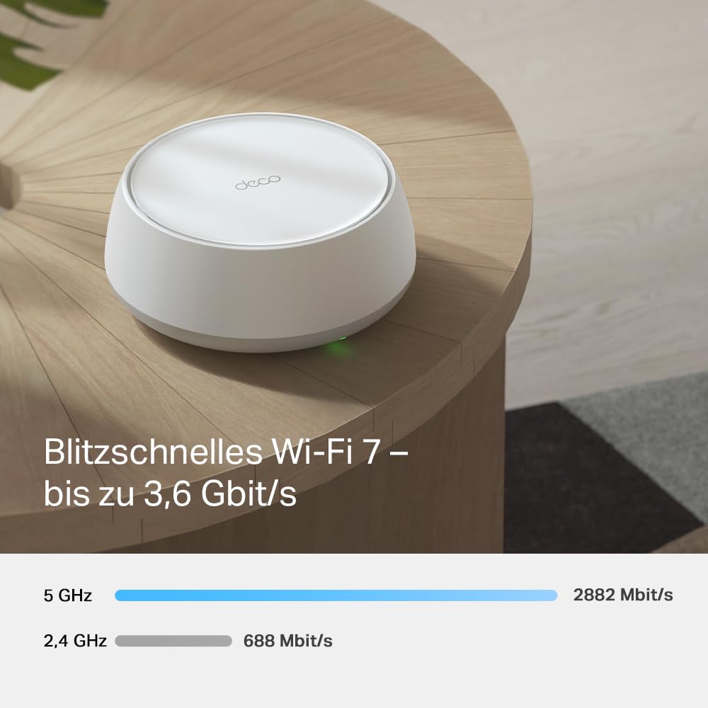 TP-Link Deco BE3600 Wi-Fi 7 Mesh-WLAN (3er Pack), 3,6 Gbps WLAN Dual-Band Router und Repeater, 2 × Gigabit-Port pro Einheit, MLO, WPA3, VPN, Kindersicherung, empfohlen für Häuser mit 4-5 Schlafzimmern