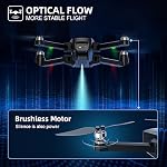 Drohne mit Kamera 4K HD für Anfänger,5G WiFi FPV RC Quadcopter mit bürstenlosem Motor,Übertragung 100m,3D Flips,Optical Flow,One Key Start/Landen,Faltbare Drone für Kinder Erwachsene,Schwarz – Bild 4