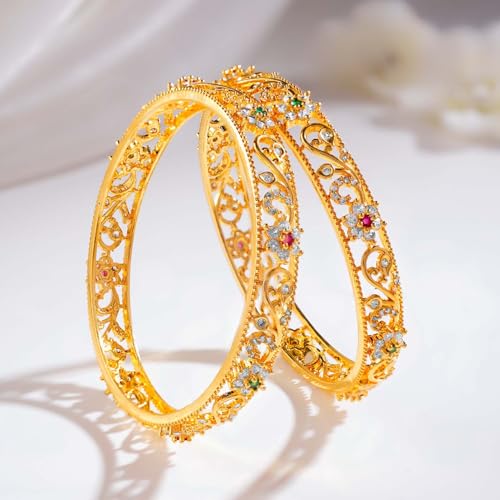 Image of Rubans Bangles Set of 2 Traditional Festive Jewellery Gift for Women & Girls