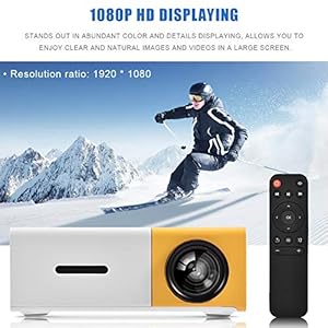 Zunate Mini LED-projector, 320 x 240 draagbare kleine gekleurde LED mini projector voor videofilm, partyspel…