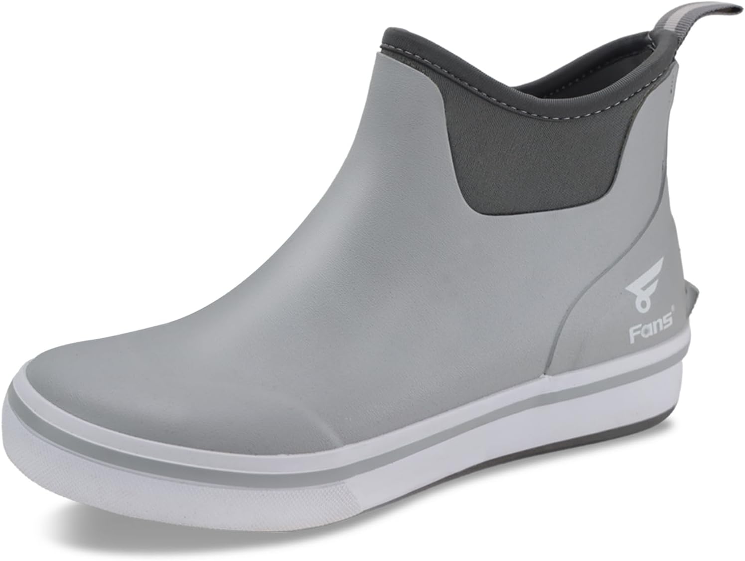 8 Fans Men’s Waterproof Deck Boots – Rubber Ankle Rain Boots, Non-Slip Fishing & Boating Shoes, Outdoor Work Boots, Size 7-14