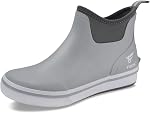 8 Fans Mens Deck Boots, Waterproof Rubber Rain Boots, Anti-Slip Fishing Booties, Short Ankle Shoes for Boating, Outdoor