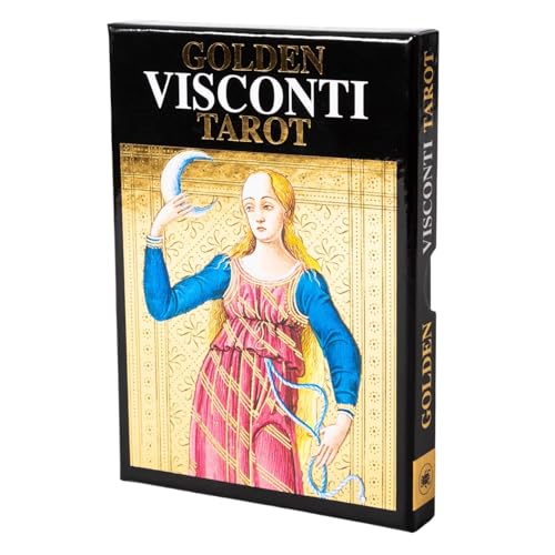 I.I.J タロットカード ゴールデン・ビスコンティ・タロット ハードボックス Golden Visconti Tarot 22枚 大アルカナ タロット占い 日本語解説書付き 正規品