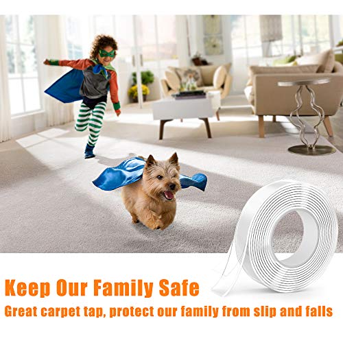 Non Slip Furniture Pads For Hardwood Floor/Rug, Heavy Duty Gripping Pads Furniture Leg Wood Floor Protectors, Silicone Gel Pads Clear, 16.5 Ft Length, By Qiyihome #TOP3