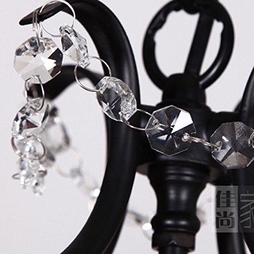 Suspension en cristal millésime 15 pouces lustre chic pour chambre - 7