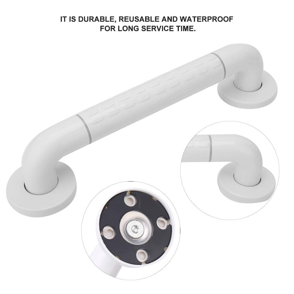 Barras de Apoyo para baño de 30 cm con asa de Agarre, ventosas para Ducha y bañera. Soporte de Seguridad Resistente.