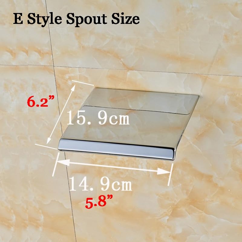 Grifo de lavabo de cascada de pared para evitar salpicaduras 5