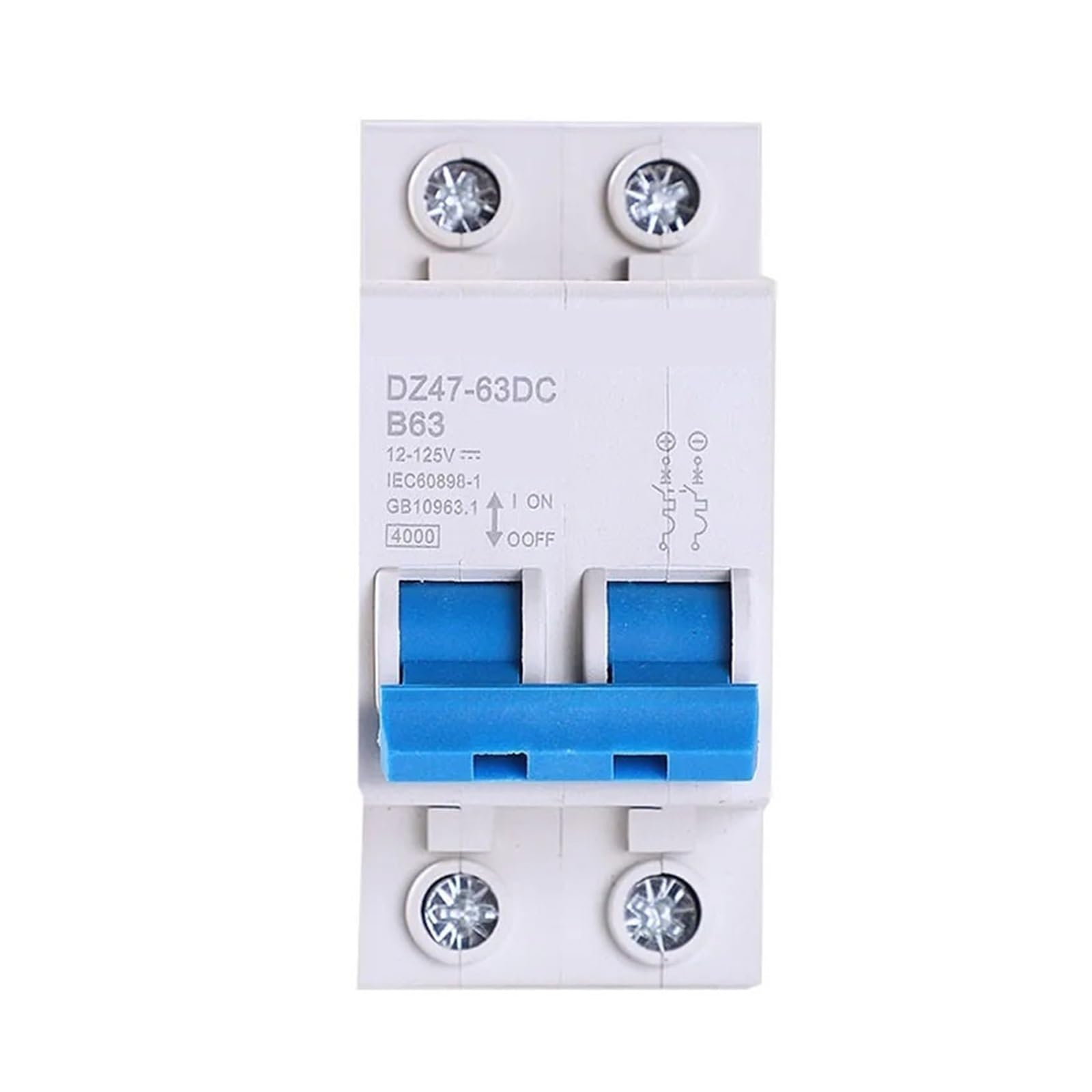 Disyuntor, 5 Uds 1P/2p Disyuntor 12v-125v Interruptor De Aire DC 3A-125A Protector Protección Batería Coche Eléctrico para sistemas solares fotovoltaicos(16A,1P)