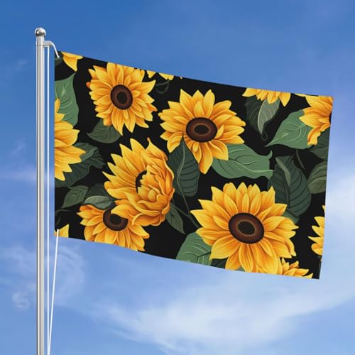 Drapeaux d'extérieur double face 122x183 cm tournesol en polyester 200D