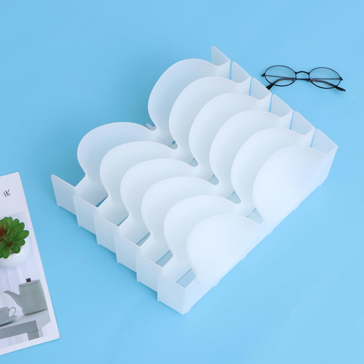 Zerodeko Caja de Plástico para Guardar Sujetadores 6 Piezas, Blanco