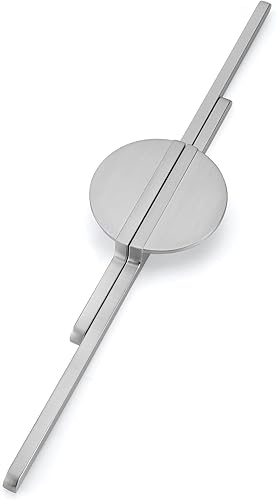 Haliwu Paquete de 2 tiradores de gabinete de níquel cepillado, tiradores de gabinete semicírculos, manijas y tiradores de puerta de gabinete de