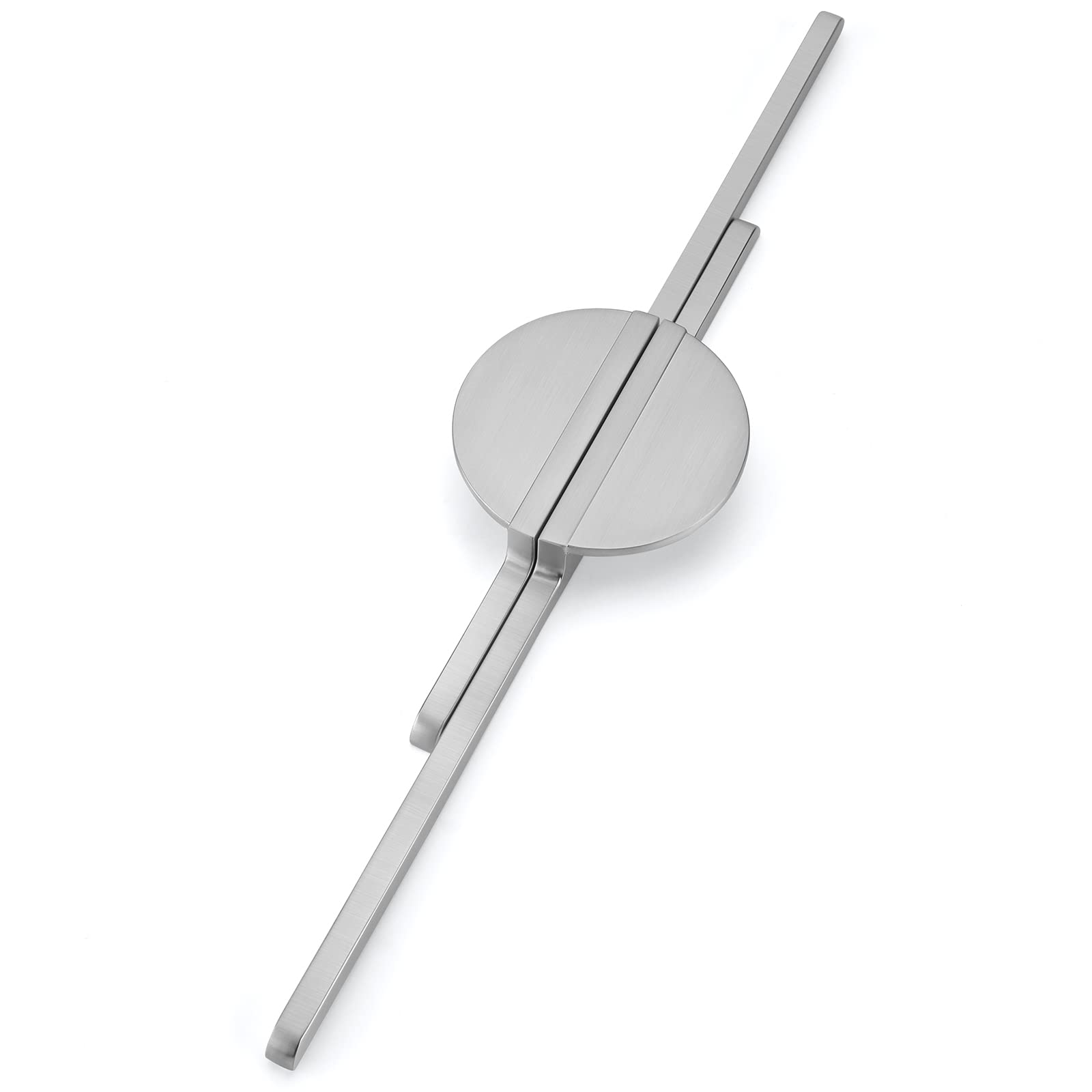 Haliwu 2 Pack/Brushed Nickel Cabinet Pulls, Semicircle Cabinet Pulls, Half Moon Cabinet Door Handles and Pulls, Gold Pulls for Closet and Cupboard 2-1/2 inch (64mm) Hole Center