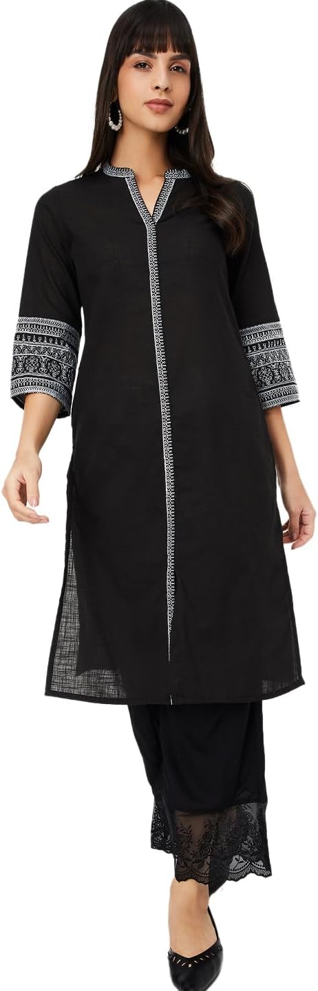Women's Cotton Blend Regular Kurta
