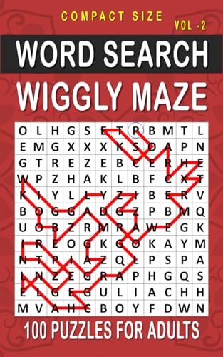 Wiggly Maze Word Search: 100 Puzzles for Adults, Compact and Travel Size 5 x 8 Inches | Volume 2 | (Compact Wiggly Maze Search) image 2