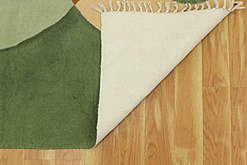 Tapis de bain bohème 1,2x2,1m en coton tissé à plat imprimé main pour chambre - 8