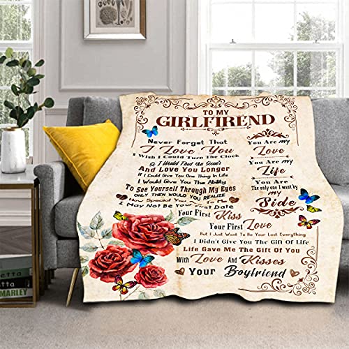Manta para mi novia de novio, manta suave para cama, sofá, sofá, 60 x 50 pulgadas, cumpleaños, Navidad, aniversario, día de San Valentín, regalo para ella Cover