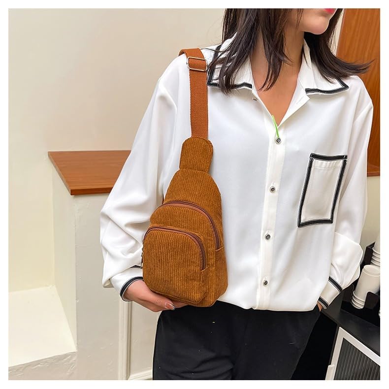 Corduroy Sling Bag Fanny Pack Crossbody Purse Mini Backpack Tote4