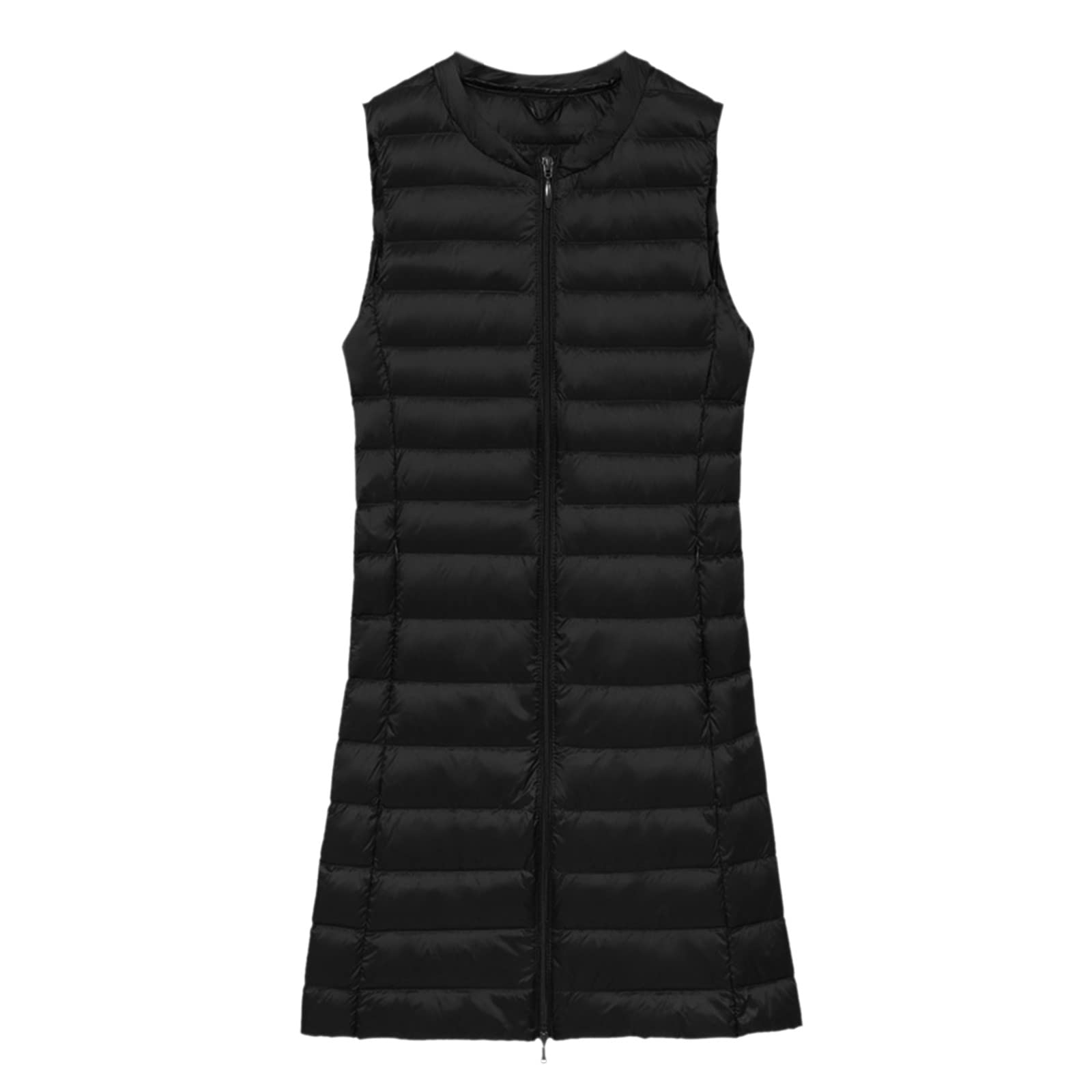Generisch Chaqueta de invierno para mujer, chaleco de plumón, largo invierno, fino, ligero, abrigo de plumón, abrigo de plumas informal, chaqueta acolchada para exteriores, abrigo de invierno con