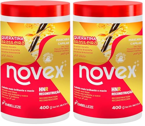 Image of NOVEX Brazilian Keratin Hair Mask, 14 Oz - Reconstructive Keratin, Frizz control & Damage Repair (Pack of 2)