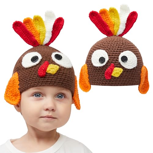Image of JOYIN Turkey Beanie Hat with Ear Flaps - Photograph Prop for Baby Toddlers, Carnival Cosplay