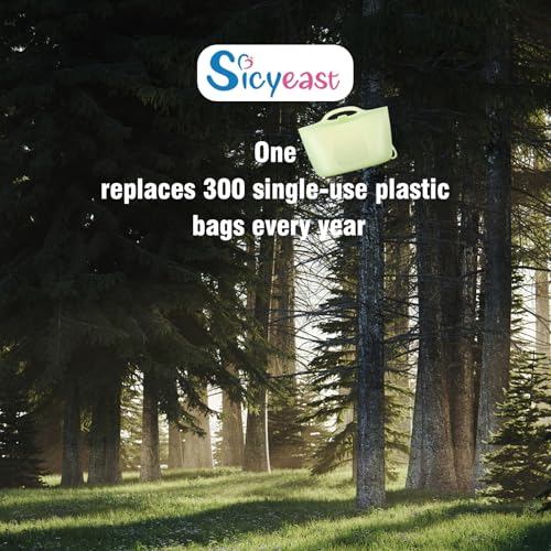 Image of Silicone Travel Bottle Sterilizer Bags | 2000ml Microwave Steam Sterilizer Bags for Baby Bottles, Breast Pump & Pacifiers, Reusable Steam Sterilizing Bags for Travel and Home Use(Clear Green)
