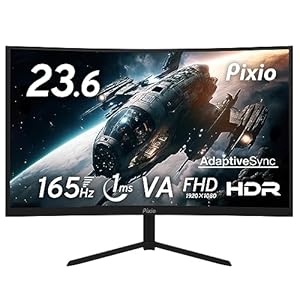 Pixio 湾曲ゲーミングモニター 24インチ FHD VA 165Hz PXC243S 10,500円送料無料！