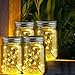 4er Solar Mason Jar Solarlampen Dosen aus Plastic Solarleuchten für außen Garten Laterne Deko Beleuchtung Solar Gartenleuchte warmweiß LED Kette in Dose für Hochzeit Geburtstag Weihnachten Geschenk