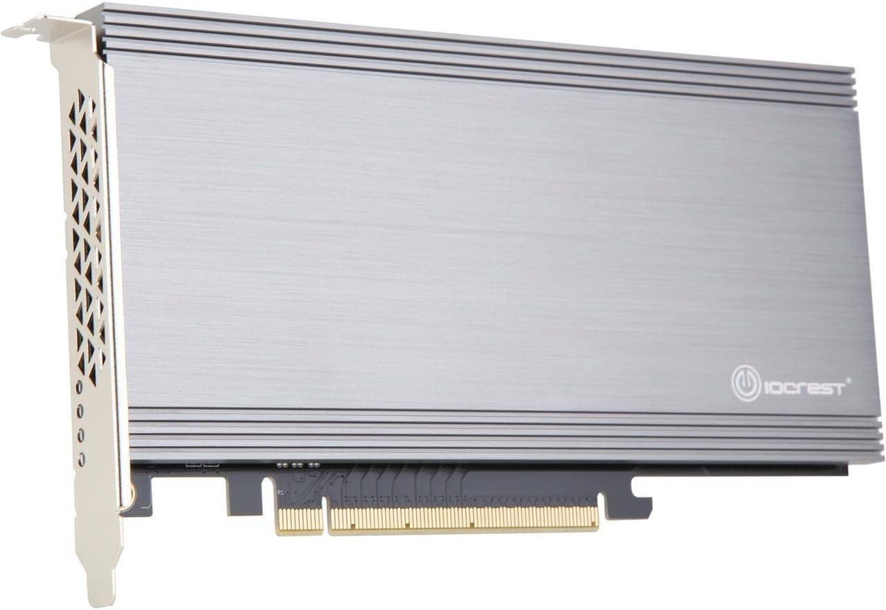 I/O CREST SI-PEX40129 Dual M.2 NVMe Ports to PCIe 3.0 x16 Bifurcation Riser Controller - Support Non-Bifurcation Motherboard