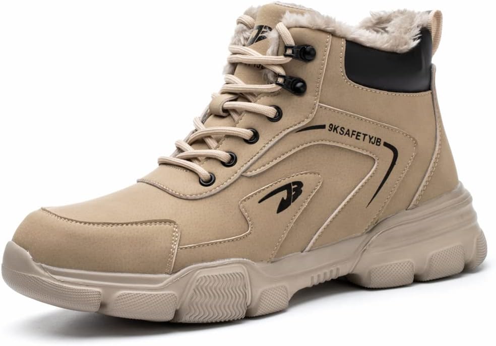 Winter Safety Boots Mens Waterproof Work Shoes Women Steel Toe Cap Trainers Warm Fur Lined Safety Shoes