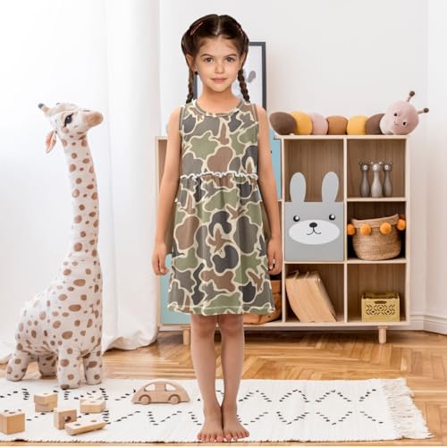 Girls Dress Sleeveless Casual Dresses Floral Printed Sundress for Home Summer Beach for 2-8 Years2