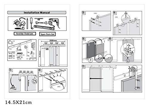 HYD-Parts 6.6ft Sliding Barn Door Hardware,Barn Door Kits for Home Kitchen Decoration (6.6 Foot Arrow Shape Hanger)