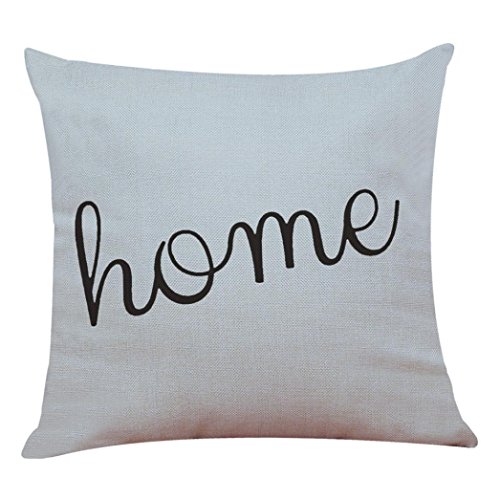 LAVANY Pillow Cases, Pillow Covers Simple Geometric with Words Printed Pillowcases Cushion Home Sofa Car Decorative (H)
