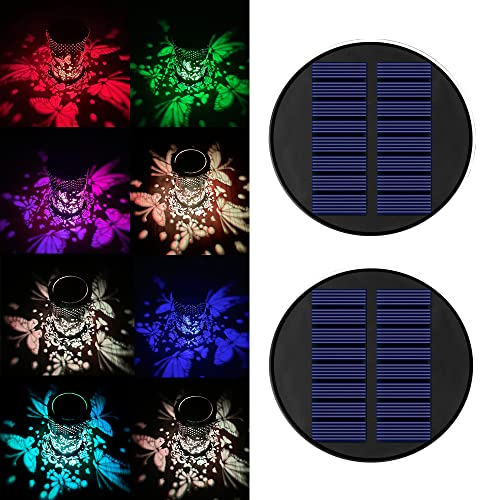 EDOF 2 Stück Ersatz-Solarleuchtenteile, verbesserte 8 Farben, Solarlicht, Ersatzteil zum Aufhängen von Solarlaternen, für den Außenbereich, wasserdicht, Weihnachtsdekoration Cover